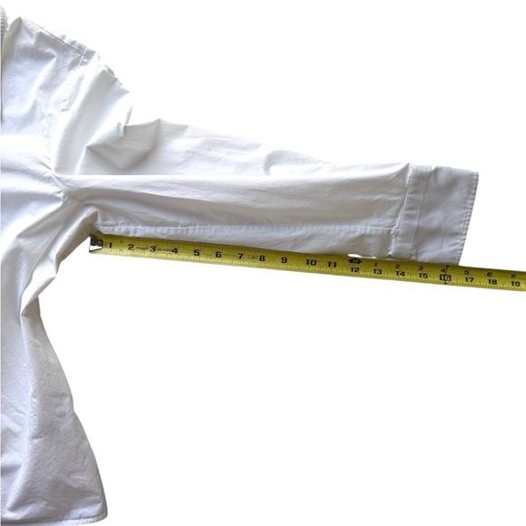 Tory Burch White Button Down Dress Shirt Long Lapels - Size 10 - Picture 5 of 15